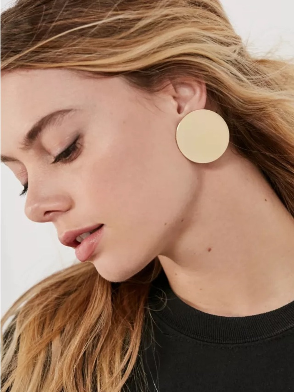 Jenny Bird Ariel 1.5" Disc Earrings 14 Karat Gold-Plated Brass